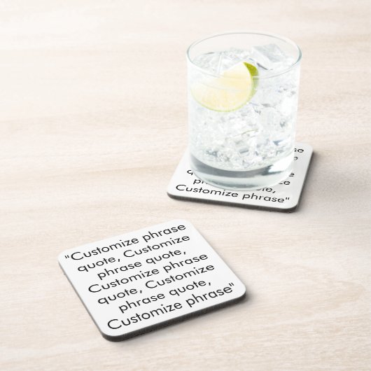 Phrasen-Zitat anpassen, elegant Schwarz-weiß Getränkeuntersetzer (Rechte Seite)