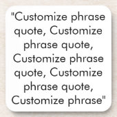 Phrasen-Zitat anpassen, elegant Schwarz-weiß Getränkeuntersetzer (Vorderseite)