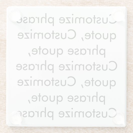 Phrasen-Zitat anpassen, elegant Schwarz-weiß Glasuntersetzer (Rückseite)