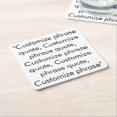 Phrasen-Zitat anpassen, elegant Schwarz-weiß Rechteckiger Pappuntersetzer (angewinkelt)