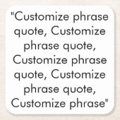 Phrasen-Zitat anpassen, elegant Schwarz-weiß Rechteckiger Pappuntersetzer (Vorderseite)