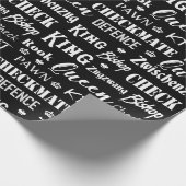 Phrasen zu Monochrome-Motherboards von Schachspiel Geschenkpapier (Ecke)
