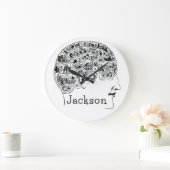 Phrenologie Personalisiert Große Wanduhr (Zuhause)