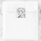 Phrenologie Quadratischer Aufkleber (Tasche)