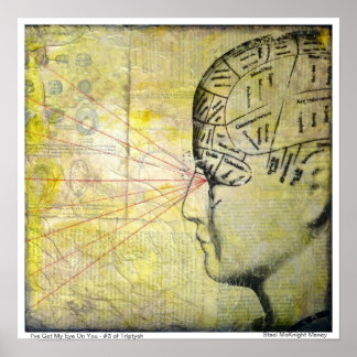 Phrenologie Skull 3 Vintages Auge Poster