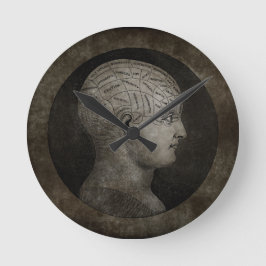 Phrenologie-Uhr Runde Wanduhr