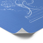 Phrenologische Büste 1856 Patent Art Blueprint Poster (Ecke)