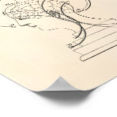 Phrenologische Büste 1856 Patent Art Old Peper Poster (Ecke)