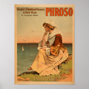 Phroso Woman am Strand Theatrales Poster