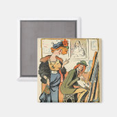 Phryne: Karikatur eines Künstlermodells Magnet (Vorderseite/Rückseite)