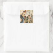 Phryne: Karikatur eines Künstlermodells Quadratischer Aufkleber (Tasche)