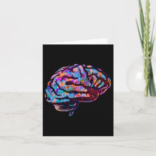 Phsychedelic Art Gefärbte Krawatte Human Brain Coo Karte (Vorderseite)