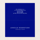 Phthalo Blue Beruflich Minimalistisch Visitenkarten (Außenseite Aufgefaltet)