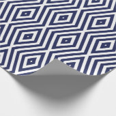 Phthalo Blue Moods Diamond Chevrons Geschenkpapier (Ecke)