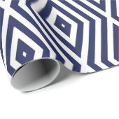 Phthalo Blue Moods Diamond Chevrons Geschenkpapier (Rolleneckpunkt)