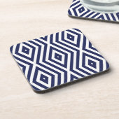 Phthalo Blue Moods Diamond Chevrons Getränkeuntersetzer (Linke Seite)