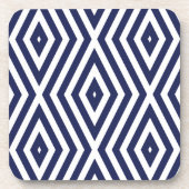 Phthalo Blue Moods Diamond Chevrons Getränkeuntersetzer (Vorderseite)