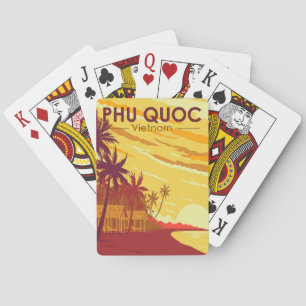 Phu Quoc Insel Vietnam Reise Kunst Vintage Spielkarten