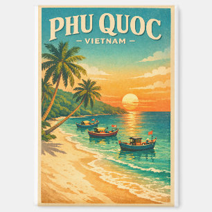 Phu Quoc Insel, Vietnam Retro-Reise Magnet
