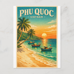 Phu Quoc Insel, Vietnam Retro-Reise Postkarte