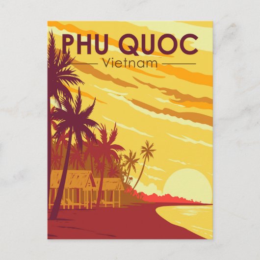 Phu Quoc Island Vietnam Reisen Art Vintag Postkarte (Vorderseite)