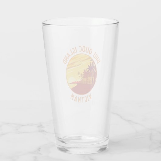 Phu Quoc Island Vietnam Retro Distressed Circle Glas (Rückseite)