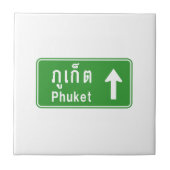 Phuket Ahead ⚠ Thai Highway Traffic ⚠ Fliese (Vorderseite)