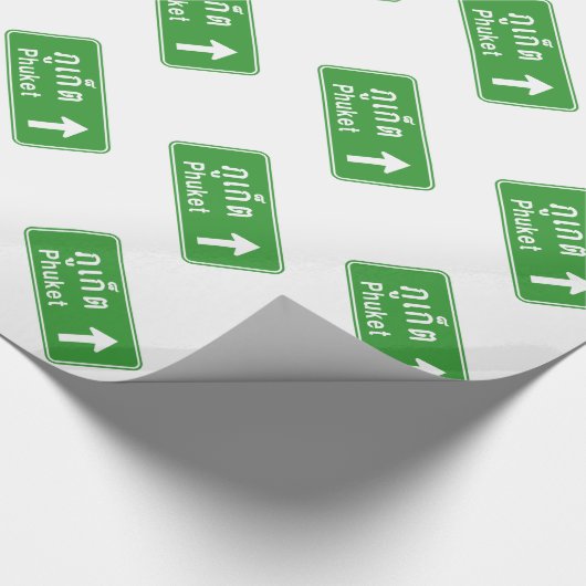 Phuket Ahead ⚠ Thai Highway Traffic ⚠ Geschenkpapier (Ecke)