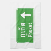 Phuket Ahead ⚠ Thai Highway Traffic ⚠ Geschirrtuch (Vertikal)