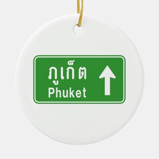 Phuket Ahead ⚠ Thai Highway Traffic ⚠ Keramikornament (Vorne)