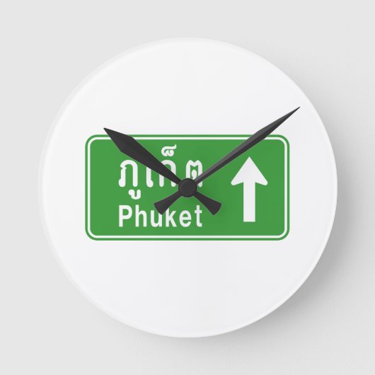 Phuket Ahead ⚠ Thai Highway Traffic ⚠ Runde Wanduhr (Vorderseite)