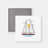 Phuket Coastal Nautical Sailing Magnet (Vorderseite/Rückseite)
