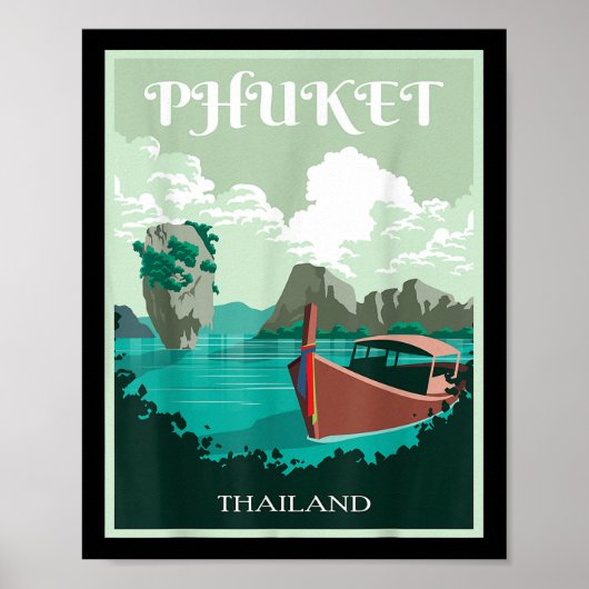 Phuket Longtail-Boot Thailand Insel Samui Souvenir Poster (Vorne)