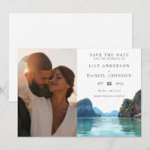 Phuket Thailand Aquarell-Foto-Hochzeit Save The Date (Vorne/Hinten)