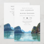 Phuket Thailand Aquarell QR Code Hochzeit Einladung (Vorne/Hinten)