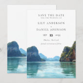 Phuket Thailand Aquarell Ziel Hochzeit Save The Date (Vorne/Hinten)
