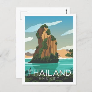 Phuket Thailand Berühmter Reiseort Illustration Postkarte