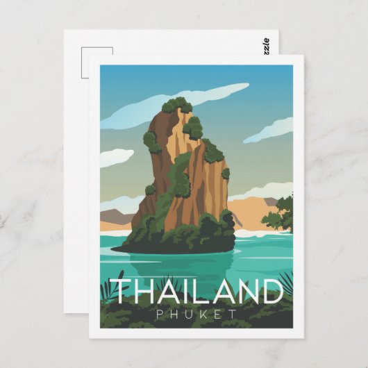 Phuket Thailand Berühmter Reiseort Illustration Postkarte (Vorne/Hinten)