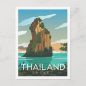 Phuket Thailand Berühmter Reiseort Illustration Postkarte (Vorderseite)