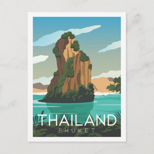Phuket Thailand Berühmter Reiseort Illustration Postkarte (Vorderseite)