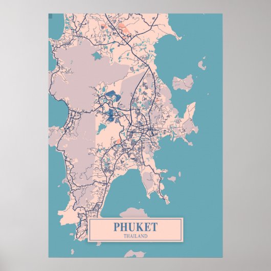 Phuket - Thailand Breezy City Map Poster (Vorne)