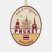 Phuket Thailand City Skyline Emblem Keramik Ornament (Rechts)