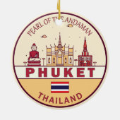 Phuket Thailand City Skyline Emblem Keramik Ornament (Hinten)