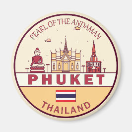 Phuket Thailand City Skyline Emblem Magnet