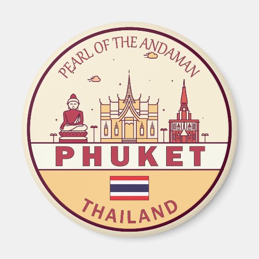 Phuket Thailand City Skyline Emblem Magnet (Vorne)