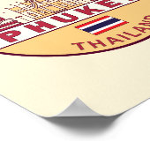 Phuket Thailand City Skyline Emblem Poster (Ecke)