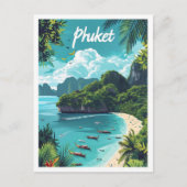 Phuket Thailand Kunstreise Illustration Postkarte (Vorderseite)