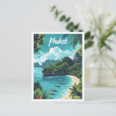 Phuket Thailand Kunstreise Illustration Postkarte (Stehend Vorderseite)