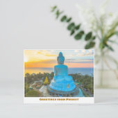 Phuket Thailand mit Big Buddha Modern Postkarte (Stehend Vorderseite)