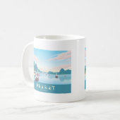 Phuket Thailand Pastel Travel Kaffeetasse (Vorderseite Links)